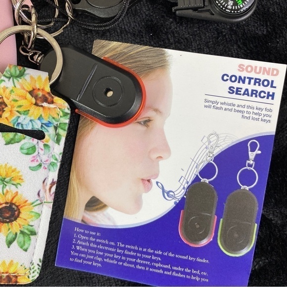 Water Bottle Pocket Key Finder Whistle Flashlight Chapstick Holder Compass - Picture 6 of 8